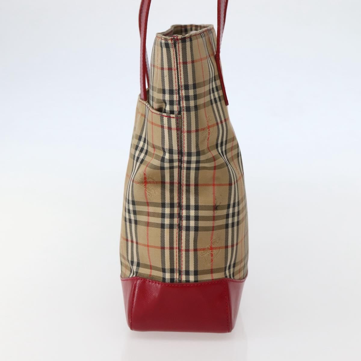 Burberry Nova Check Tote Canvas Check Pattern Beige Canvas Tote Bag Bag (Pre-Loved)