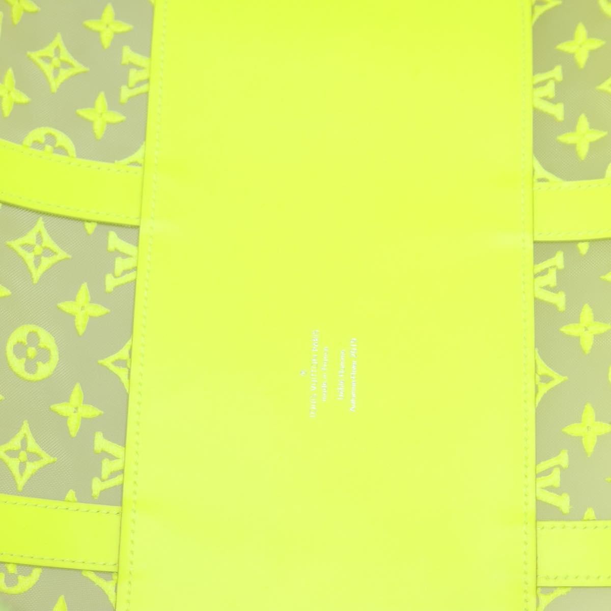 Louis Vuitton Keepall Bandouliere Bag Monogram See Through Mesh Yellow Canvas Travel Bag Bag (Pre-Loved)