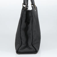 Gucci Vintage Bamboo Handle Tote Gg Nylon Black Nylon Tote Bag Bag (Pre-Loved)