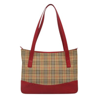 Burberry Nova Check Tote Canvas And Leather Beige Canvas Tote Bag Bag (Pre-Loved)