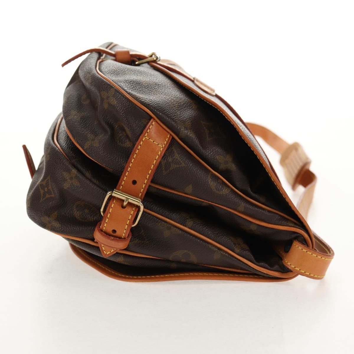 Louis Vuitton Saumur Handbag Monogram Canvas Brown Canvas Shoulder Bag Bag (Pre-Loved)