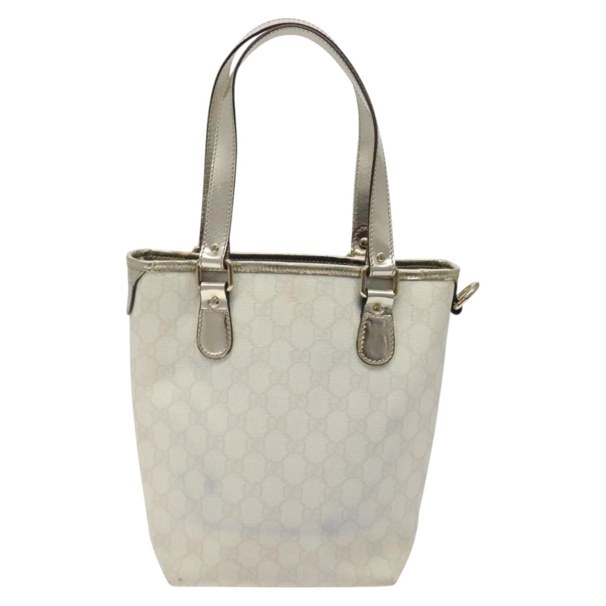Gucci Vintage Tote Gg Canvas White Canvas Tote Bag Bag (Pre-Loved)