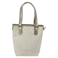 Gucci Vintage Tote Gg Canvas White Canvas Tote Bag Bag (Pre-Loved)