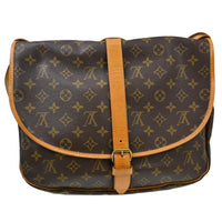 Louis Vuitton Louis Vuitton Saumur Handbag Monogram Canvas Brown Canvas Shoulder Bag Bag (Authentic Pre-Loved)