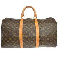 Louis Vuitton Keepall Bag Monogram Canvas Brown Canvas Travel Bag Bag (Authentic Pre-Loved)