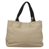 Salvatore Ferragamo Vara Bow Tote Leather Beige Leather Tote Bag Bag (Authentic Pre-Loved)