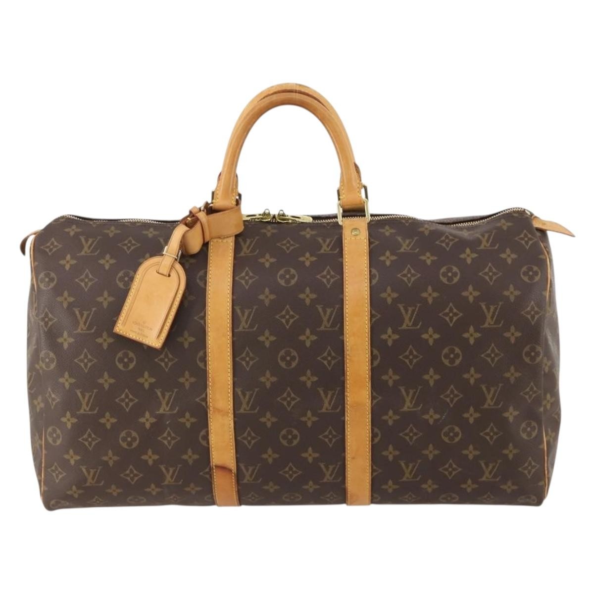 Louis Vuitton Keepall Bag Monogram Canvas Brown Canvas Travel Bag Bag (Authentic Pre-Loved)