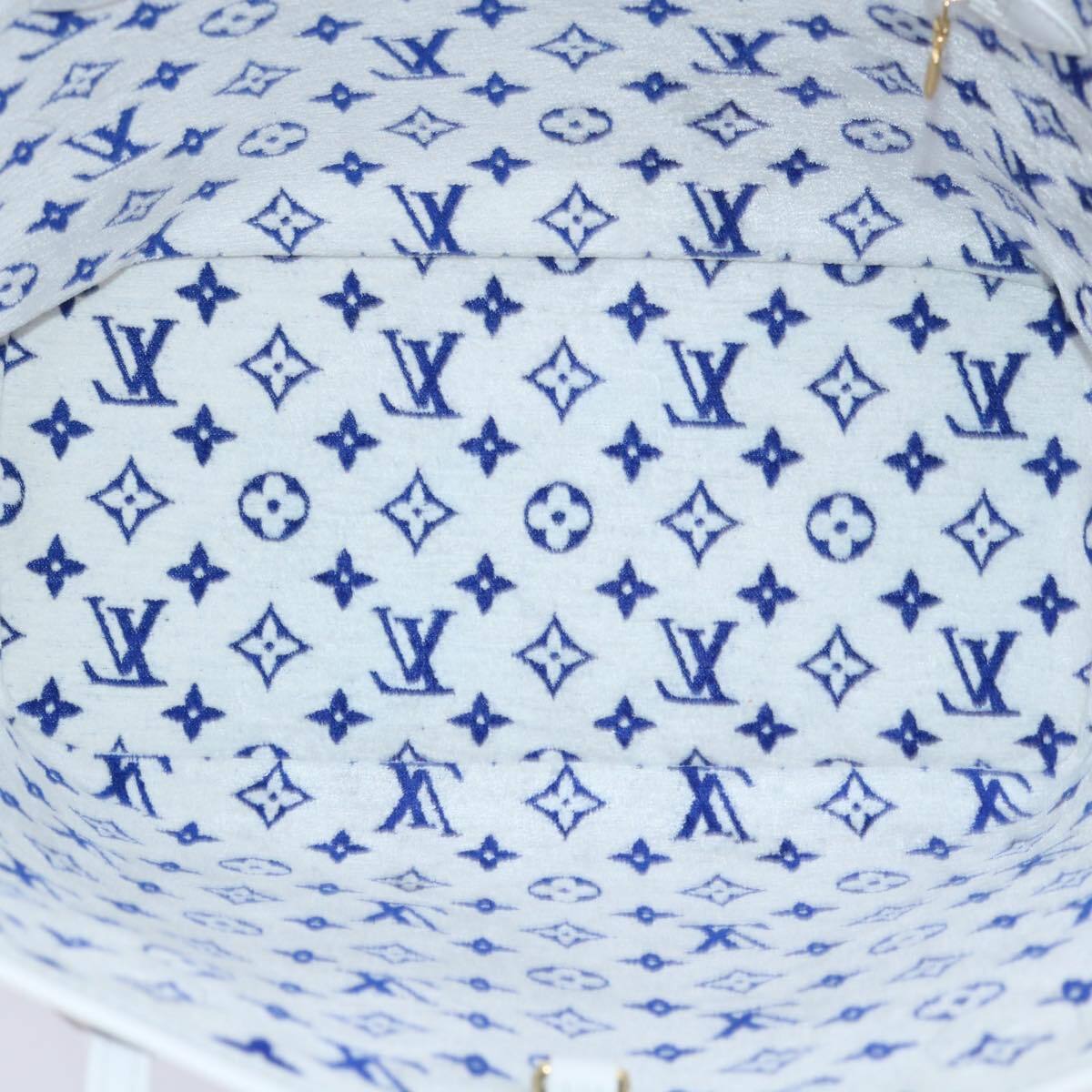 Louis Vuitton Neverfull Nm Tote Lv Match Monogram Jacquard Velvet Blue Velvet Tote Bag Bag (Authentic Pre-Loved)