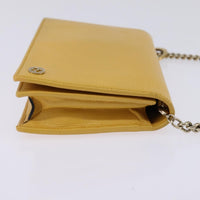 Gucci Betty Chain Wallet Leather Yellow Leather Clutche & Pouche Bag (Authentic Pre-Loved)