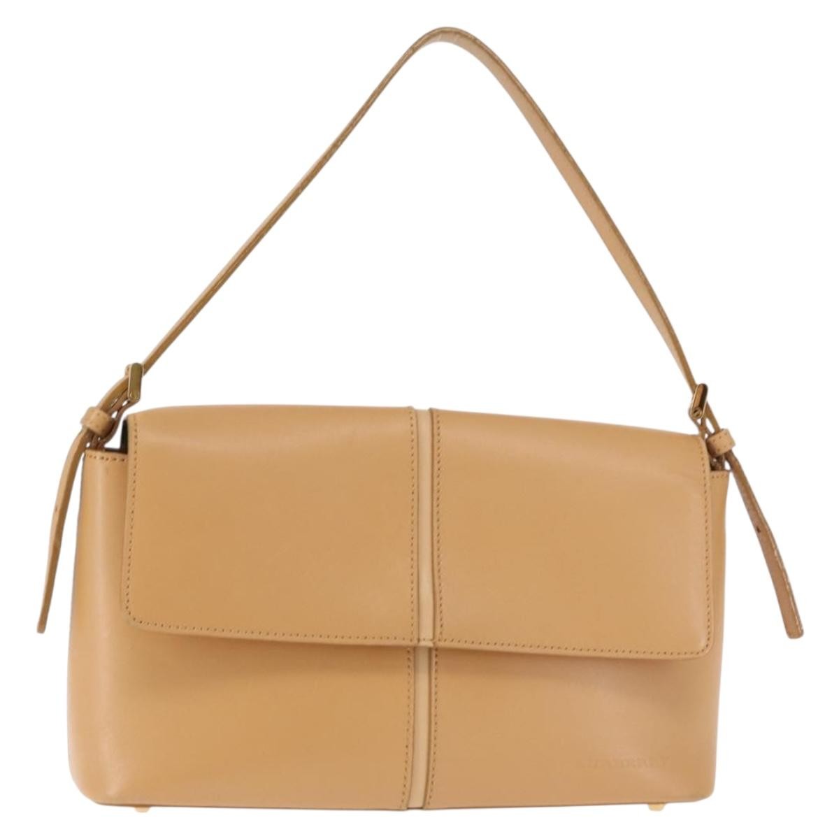 Burberry Shoulder Bag Leather Beige Leather Shoulder Bag Bag (Authentic Pre-Loved)