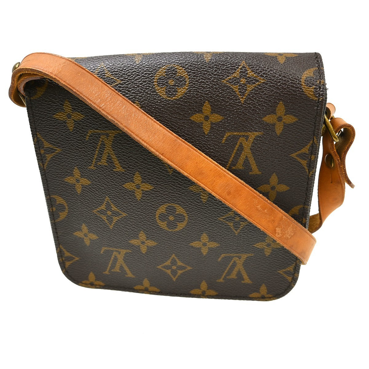 Louis Vuitton Cartouchiere Handbag Monogram Canvas Brown Canvas Shoulder Bag Bag (Pre-Loved)