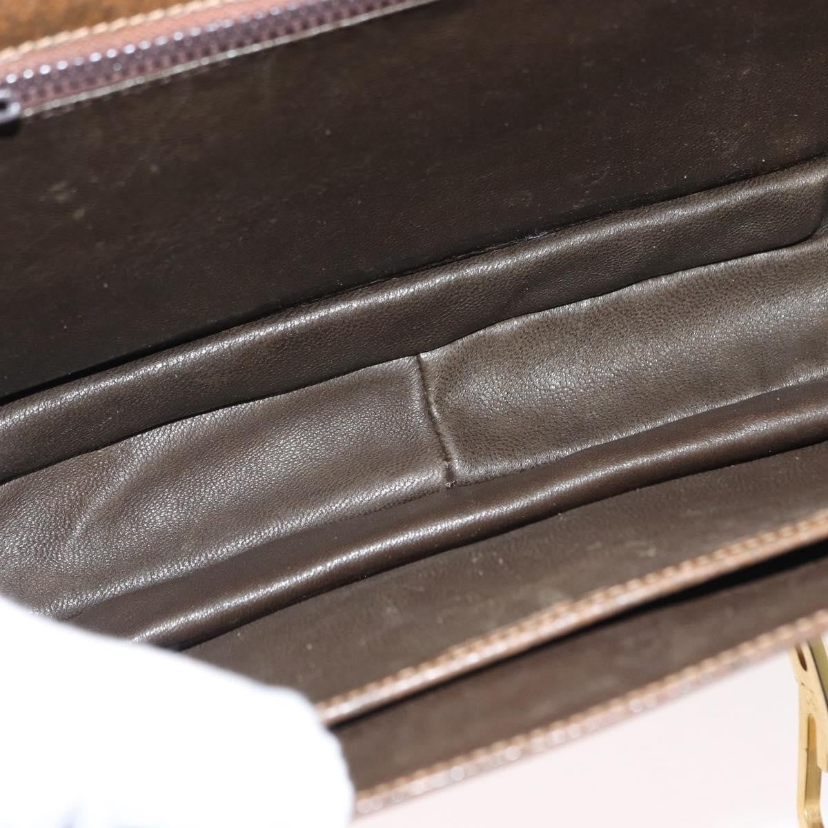 Gucci Vintage Flap Shoulder Bag Leather Brown Leather Shoulder Bag Bag (Authentic Pre-Loved)