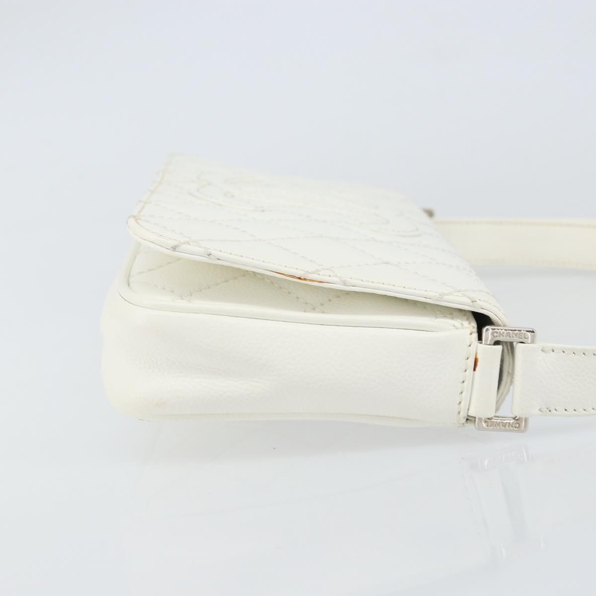 Chanel Vintage Timeless Cc Adjustable Shoulder Bag Quilted Calfskin White Leather Shoulder Bag Bag (Authentic Pre-Loved)
