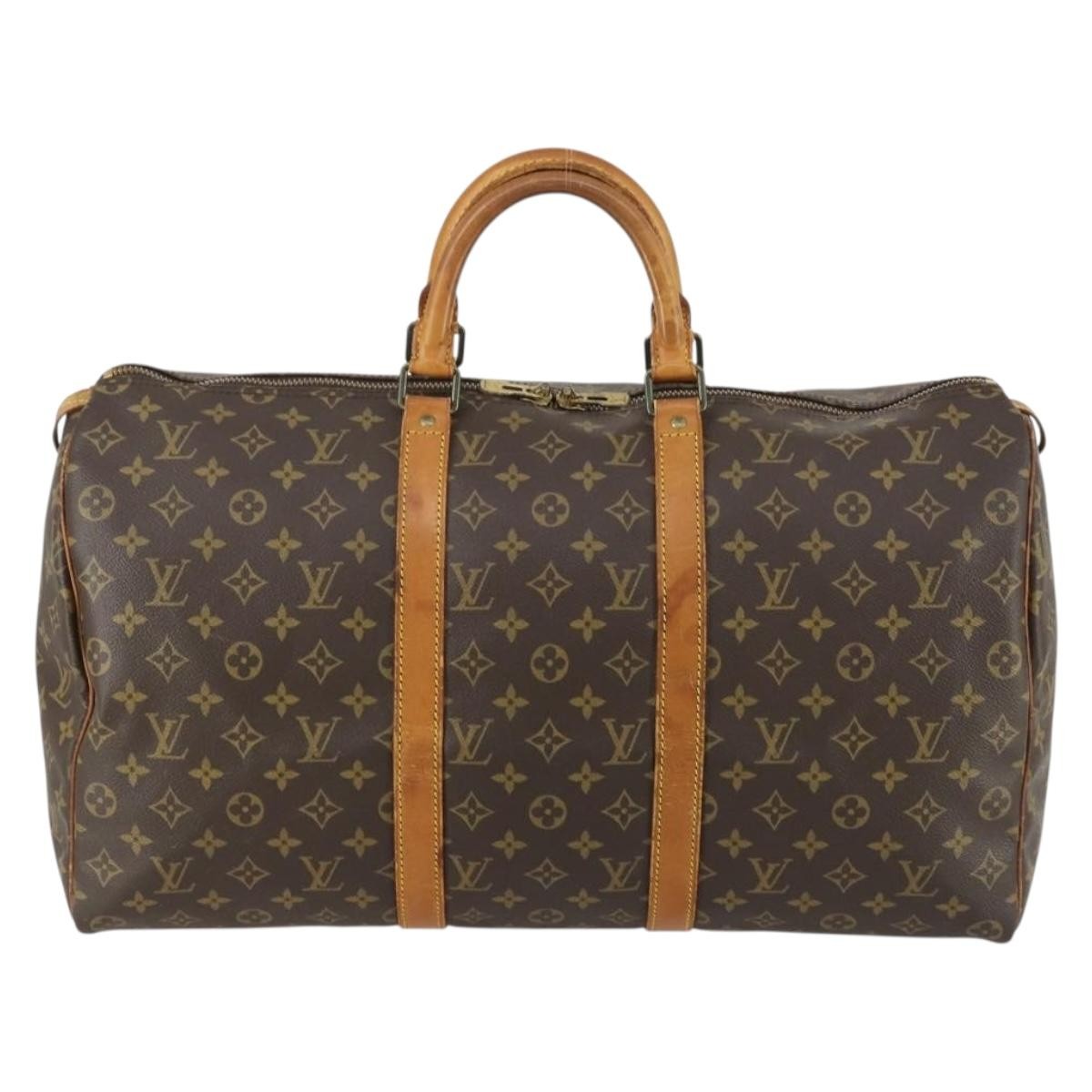 Louis Vuitton Keepall Bag Monogram Canvas Brown Canvas Travel Bag Bag (Authentic Pre-Loved)