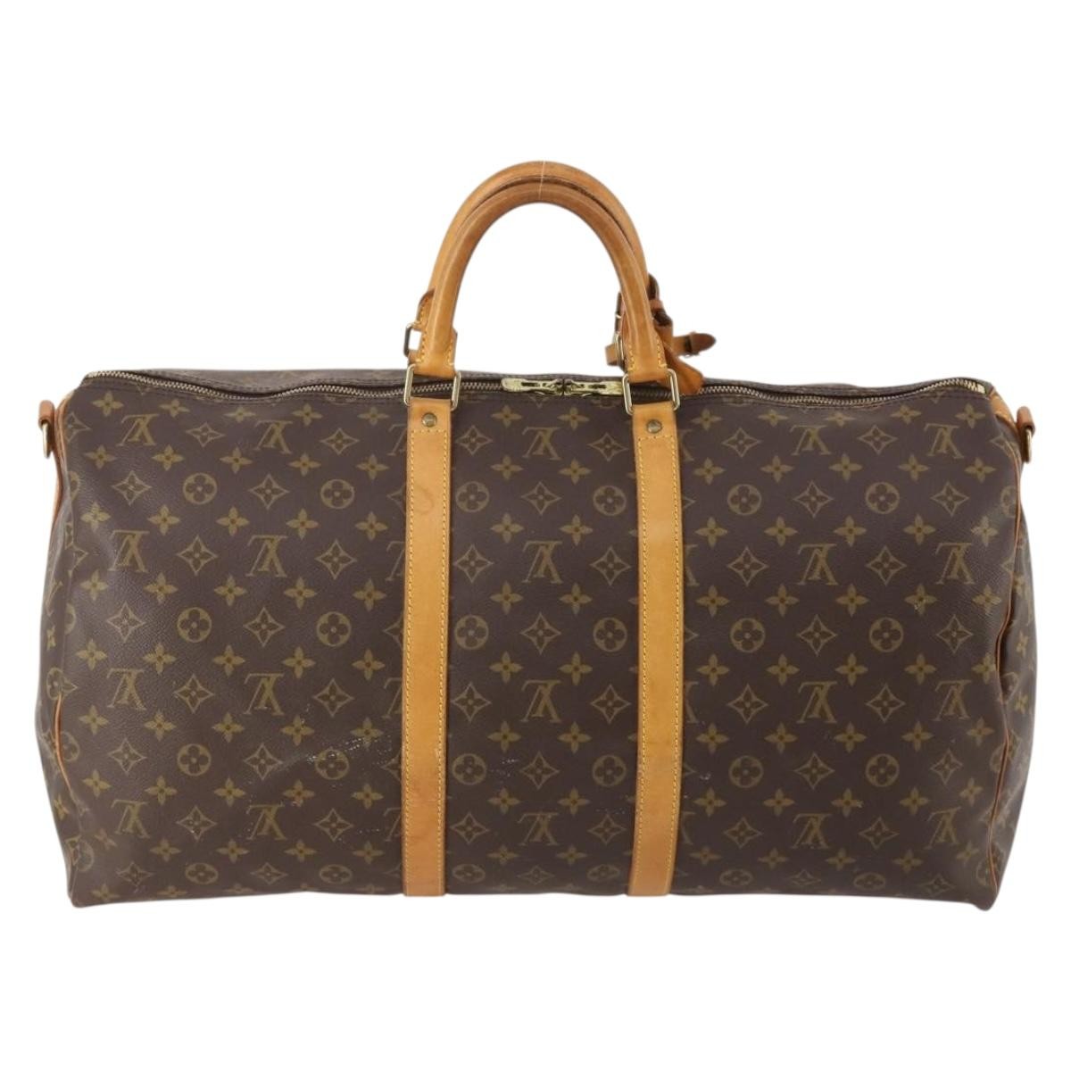Louis Vuitton Keepall Bag Monogram Canvas Brown Canvas Travel Bag Bag (Authentic Pre-Loved)