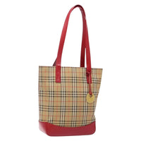Burberry Nova Check Tote Canvas Check Pattern Beige Canvas Tote Bag Bag (Authentic Pre-Loved)