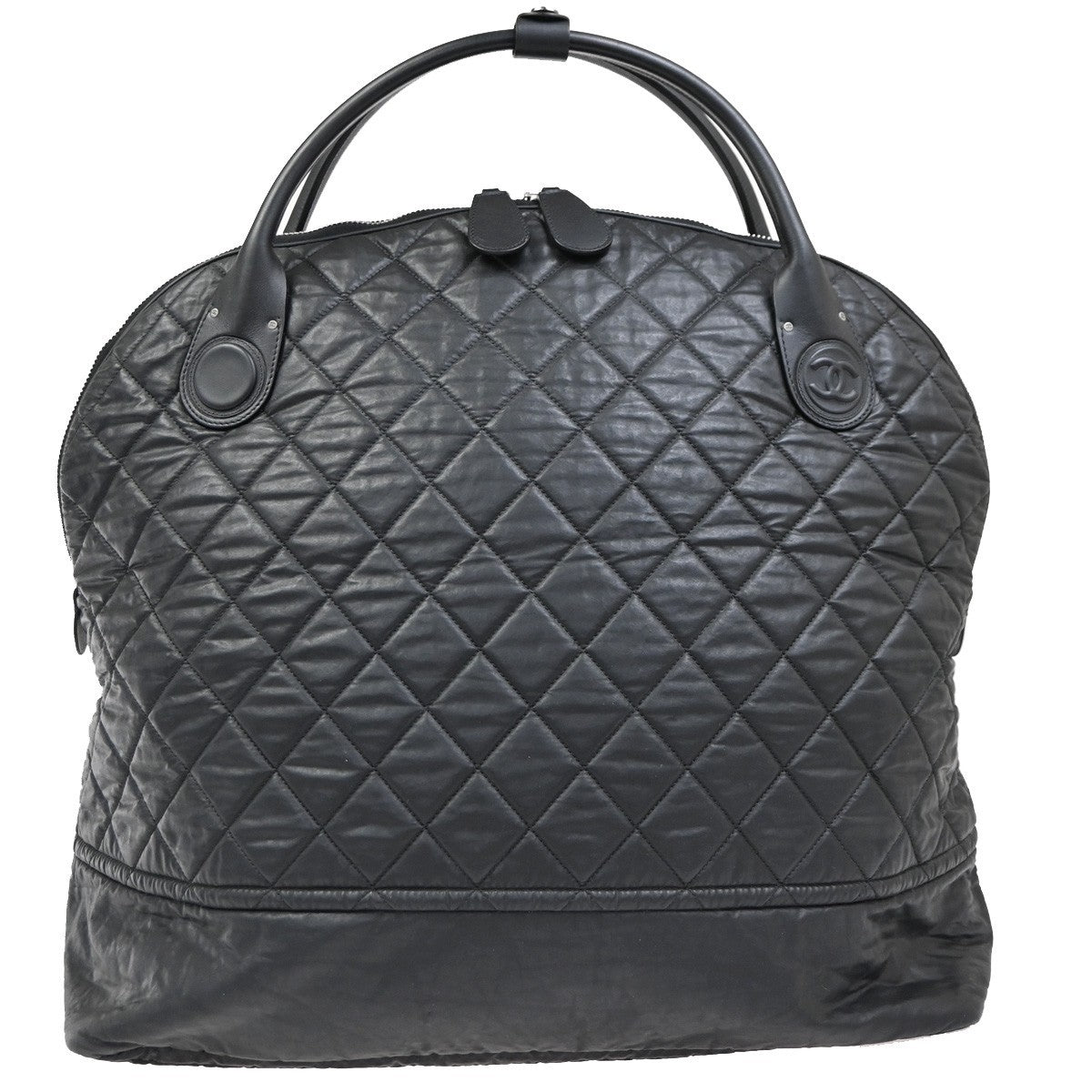 Chanel Horizontal Sport Weekender Bag Quilted Coated Canvas Black Nylon Travel Bag Bag (Pre-Loved)