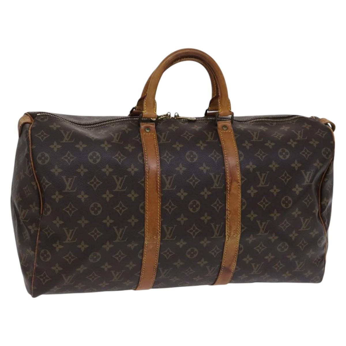 Louis Vuitton Keepall Bag Monogram Canvas Brown Canvas Travel Bag Bag (Authentic Pre-Loved)