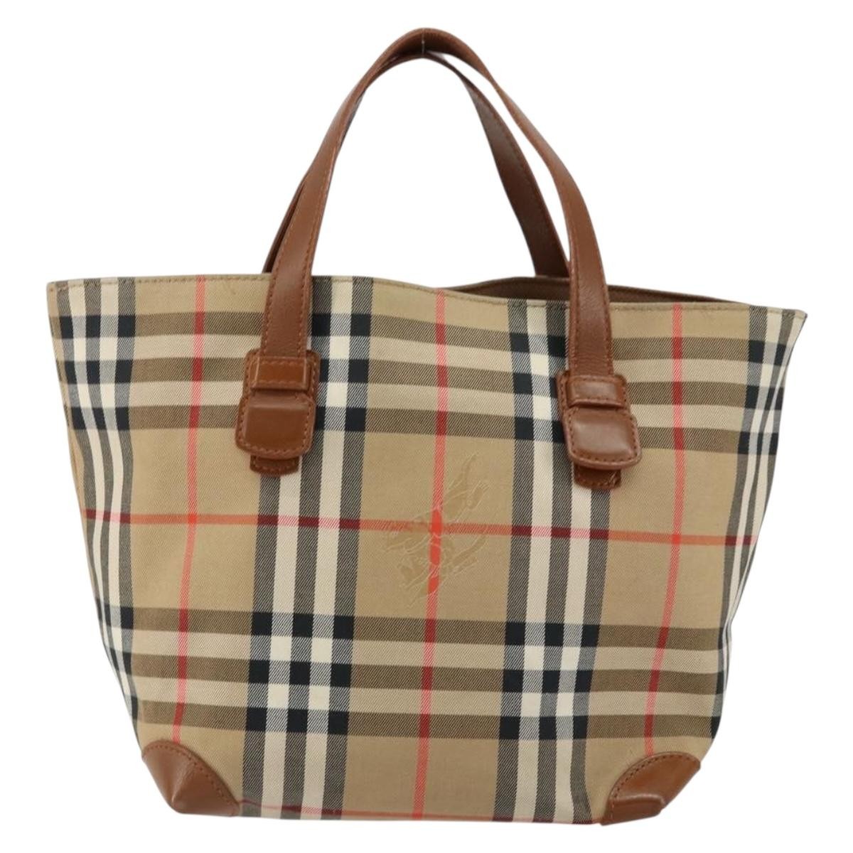 Burberry Vintage Tote Vintage Check Coated Canvas Beige Canvas Tote Bag Bag (Pre-Loved)