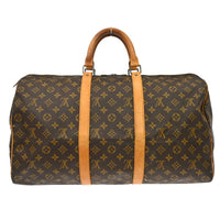 Louis Vuitton Keepall Bag Monogram Canvas Brown Canvas Travel Bag Bag (Authentic Pre-Loved)