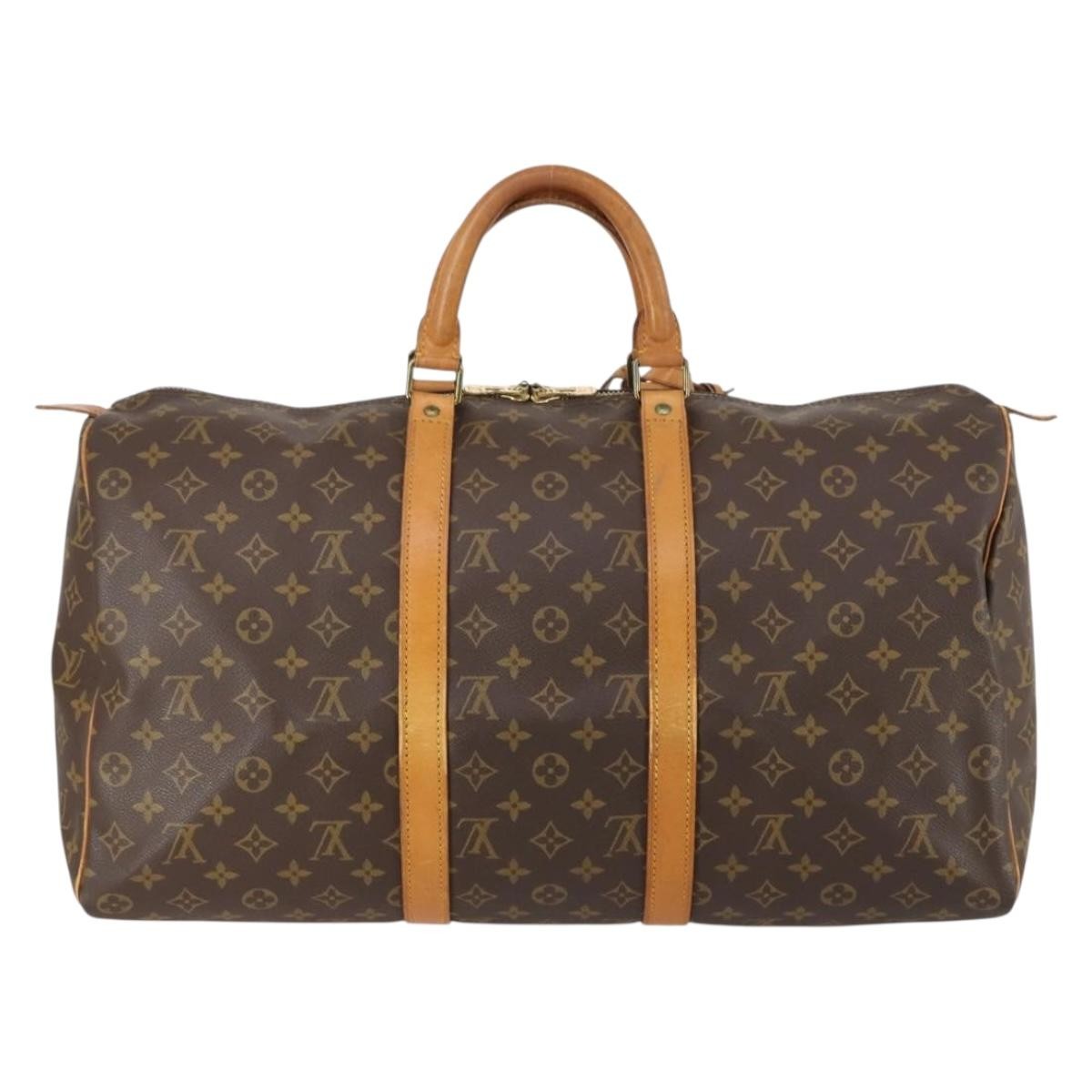 Louis Vuitton Keepall Bag Monogram Canvas Brown Canvas Travel Bag Bag (Authentic Pre-Loved)
