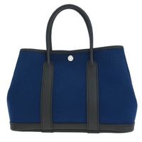 Hermes Garden Party Tote Toile And Leather Navy Canvas Tote Bag Bag (Authentic Pre-Loved)