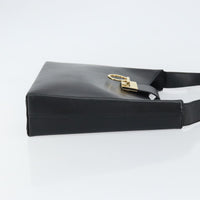 Salvatore Ferragamo Gancio Flap Hobo Leather Black Leather Shoulder Bag Bag (Authentic Pre-Loved)