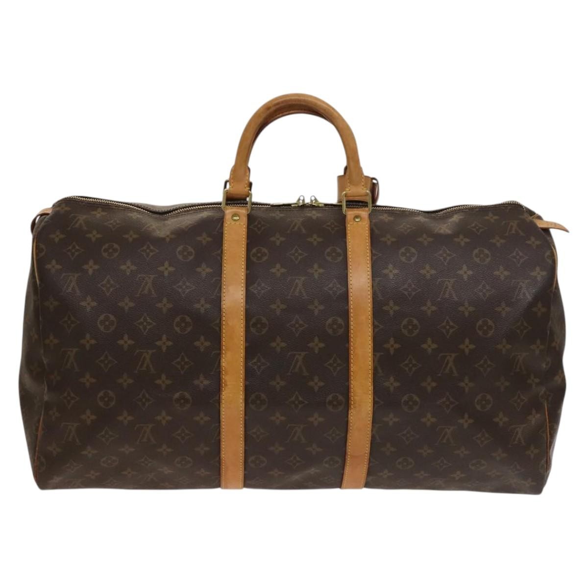 Louis Vuitton Keepall Bag Monogram Canvas Brown Canvas Travel Bag Bag (Pre-Loved)