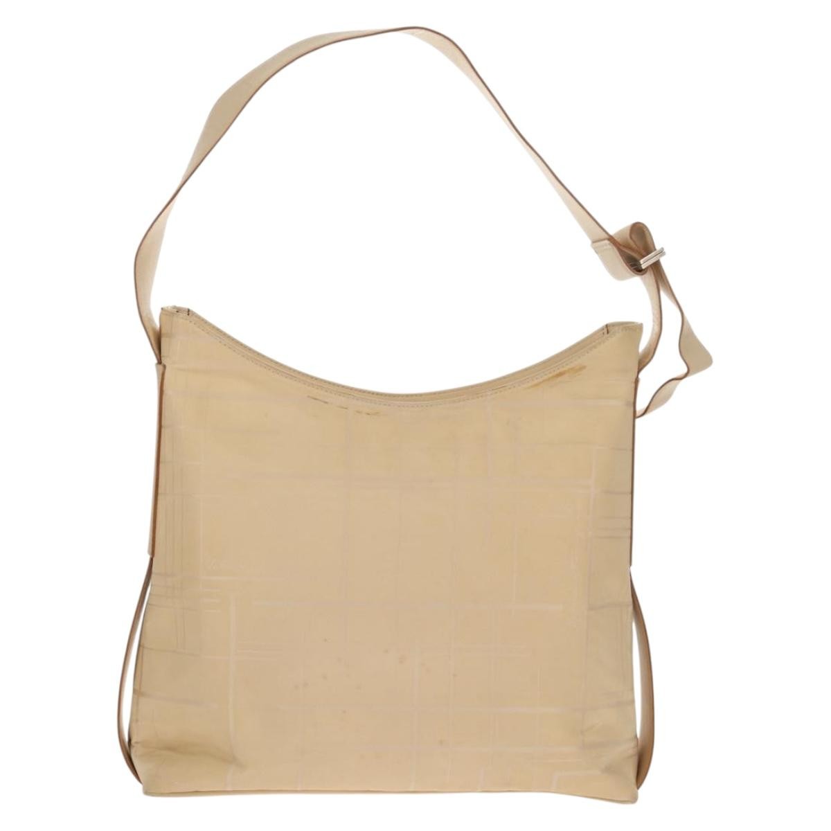 Salvatore Ferragamo Vintage Shoulder Bag Nylon Beige Nylon Shoulder Bag Bag (Authentic Pre-Loved)