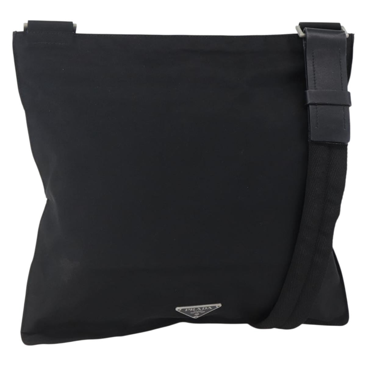 Prada Flat Messenger Bag Tessuto Black Nylon Shoulder Bag Bag (Pre-Loved)