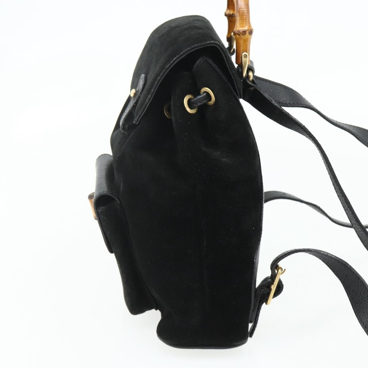 Gucci Gucci Bamboo Backpack Daim Black Suede Backpack Bag (Authentic Pre-Loved)