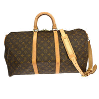Louis Vuitton Keepall Bandouliere Bag Monogram Canvas Brown Canvas Travel Bag Bag (Authentic Pre-Loved)