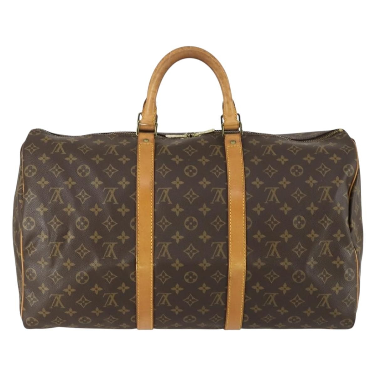 Louis Vuitton Keepall Bag Monogram Canvas Brown Canvas Travel Bag Bag (Authentic Pre-Loved)