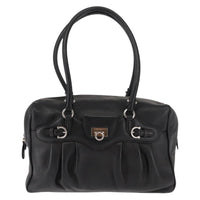 Salvatore Ferragamo Gancini Buckle Shoulder Bag Leather Black Leather Shoulder Bag Bag (Authentic Pre-Loved)