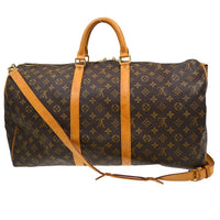Louis Vuitton Keepall Bandouliere Bag Monogram Canvas Brown Canvas Travel Bag Bag (Authentic Pre-Loved)