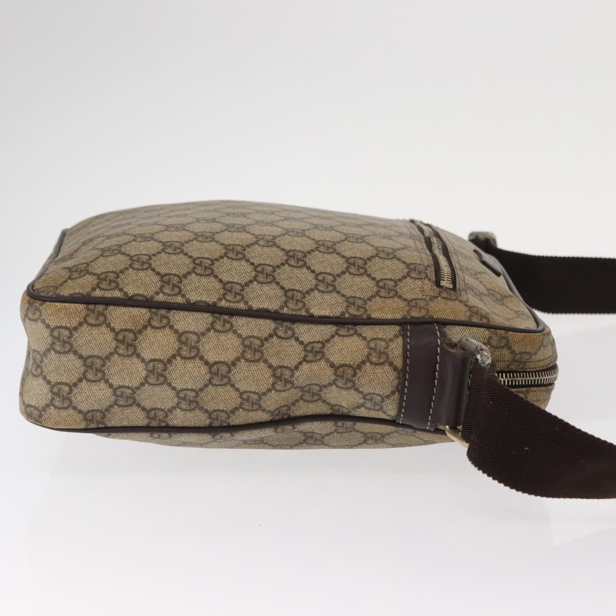 Gucci Front Zip Messenger Gg Coated Canvas Beige Canvas Shoulder Bag Bag (Pre-Loved)