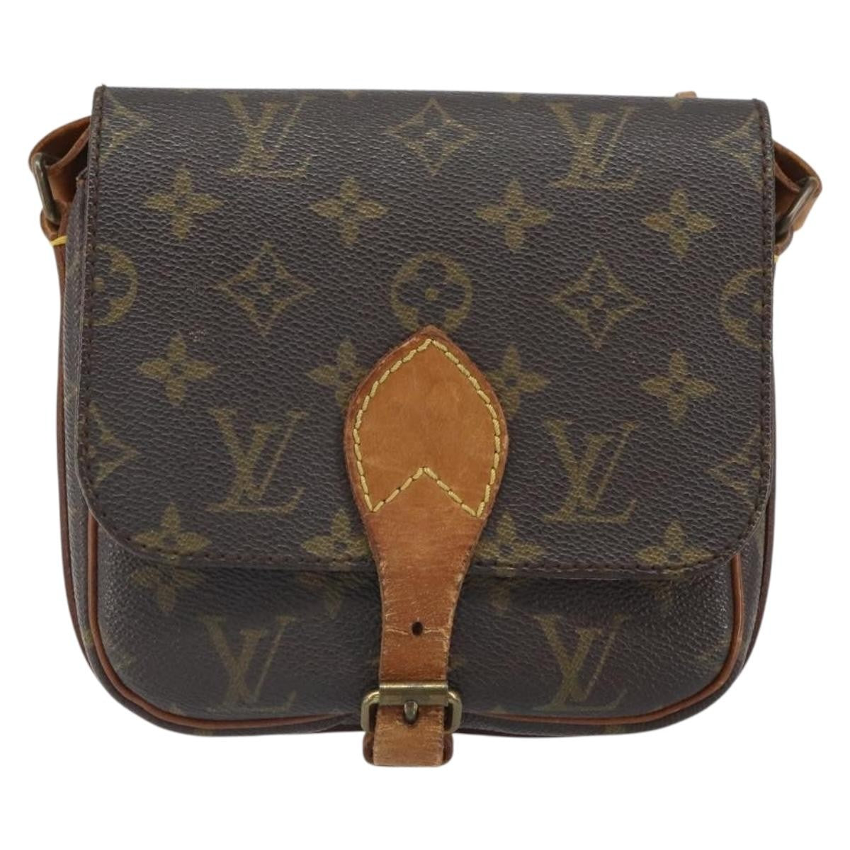 Louis Vuitton Cartouchiere Handbag Monogram Canvas Brown Canvas Shoulder Bag Bag (Authentic Pre-Loved)