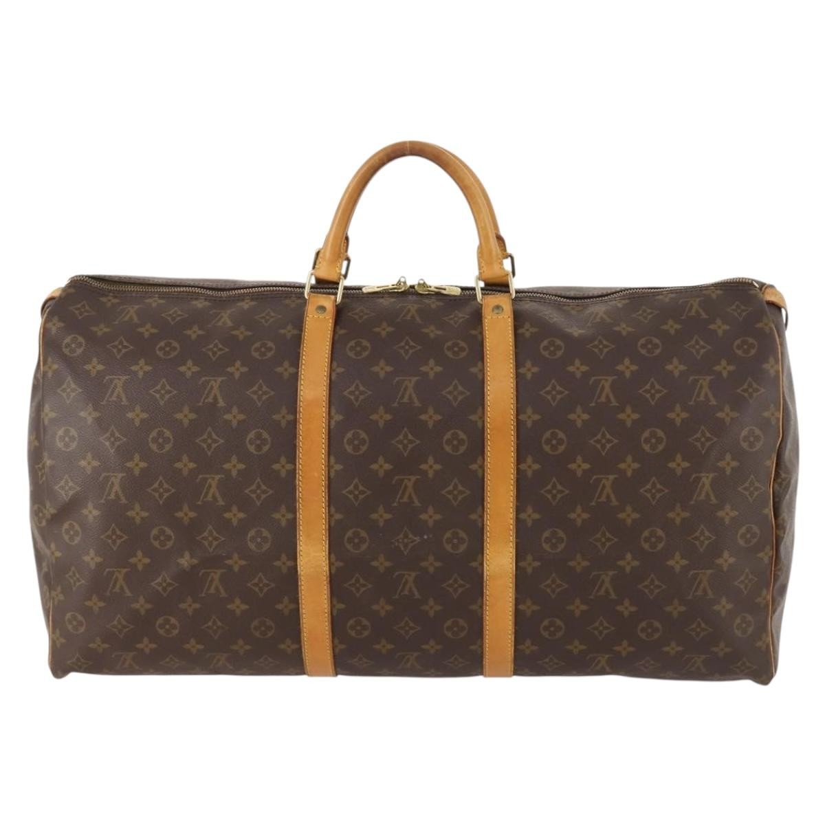 Louis Vuitton Keepall Bag Monogram Canvas Brown Canvas Travel Bag Bag (Pre-Loved)