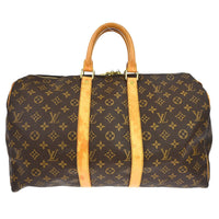 Louis Vuitton Keepall Bag Monogram Canvas Brown Canvas Travel Bag Bag (Authentic Pre-Loved)