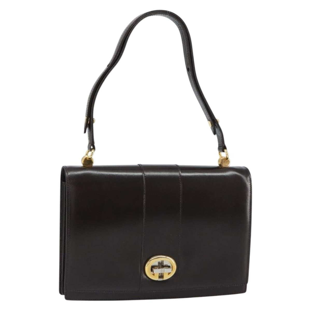 Gucci Vintage Shoulder Bag Leather Brown Leather Shoulder Bag Bag (Authentic Pre-Loved)