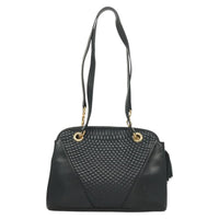 Bally Vintage Shoulder Bag Quilted Leather Black Leather Handbag (Pre-Loved)