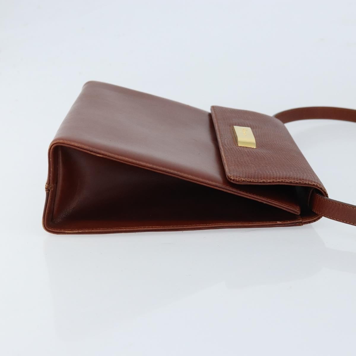 Salvatore Ferragamo Gancini Shoulder Bag Leather Brown Leather Shoulder Bag Bag (Pre-Loved)