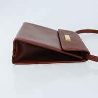 Salvatore Ferragamo Gancini Shoulder Bag Leather Brown Leather Shoulder Bag Bag (Pre-Loved)
