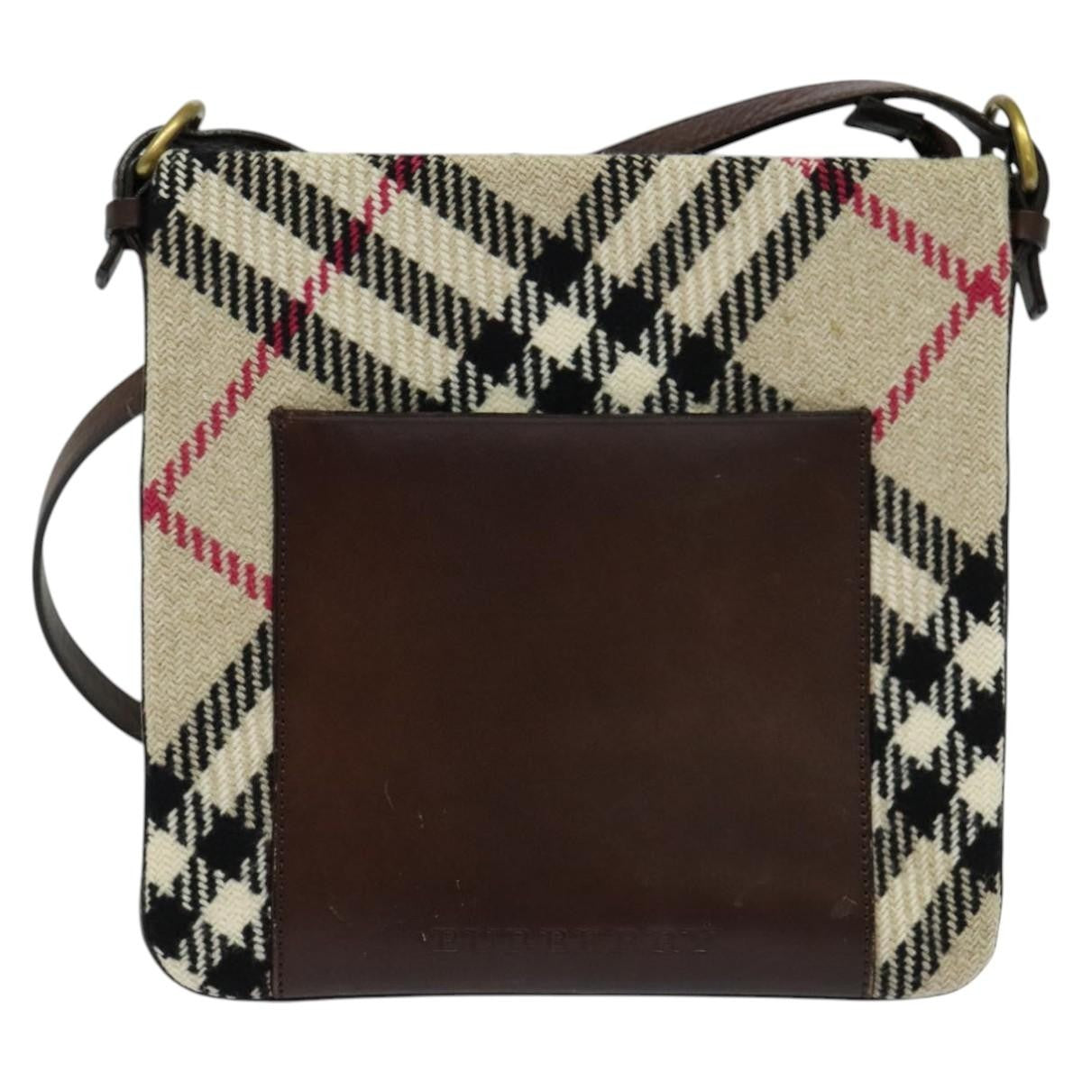 Burberry Nova Check Shoulder Bag Canvas Beige Canvas Shoulder Bag Bag (Authentic Pre-Loved)