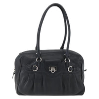 Salvatore Ferragamo Gancini Buckle Shoulder Bag Leather Black Leather Shoulder Bag Bag (Authentic Pre-Loved)
