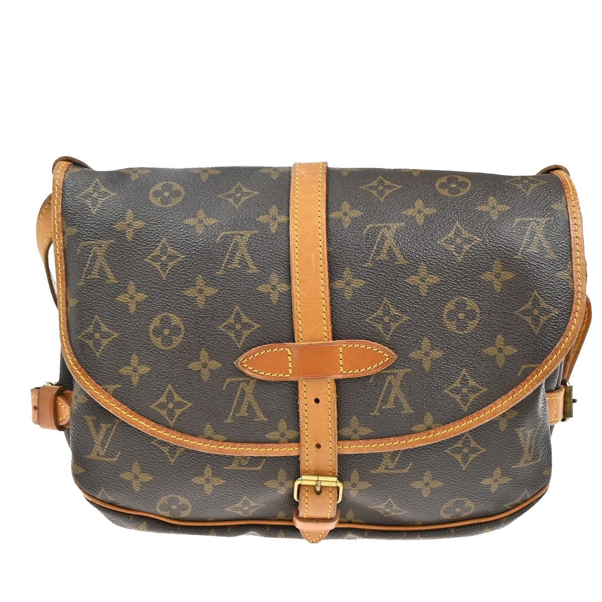 Louis Vuitton Saumur Handbag Monogram Canvas Brown Canvas Shoulder Bag Bag (Authentic Pre-Loved)