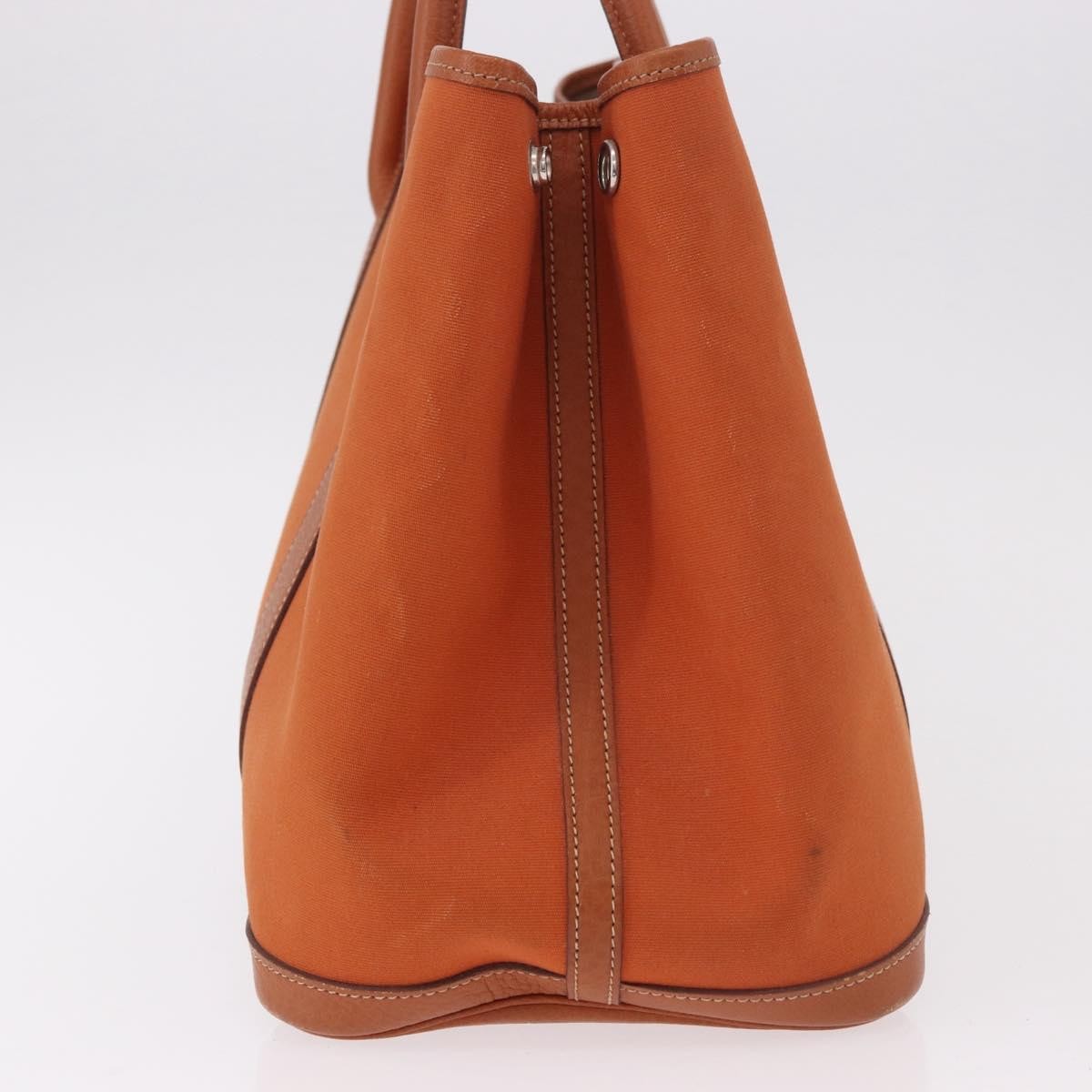 Hermes Garden Party Tote Toile And Leather Orange Canvas Tote Bag Bag (Pre-Loved)