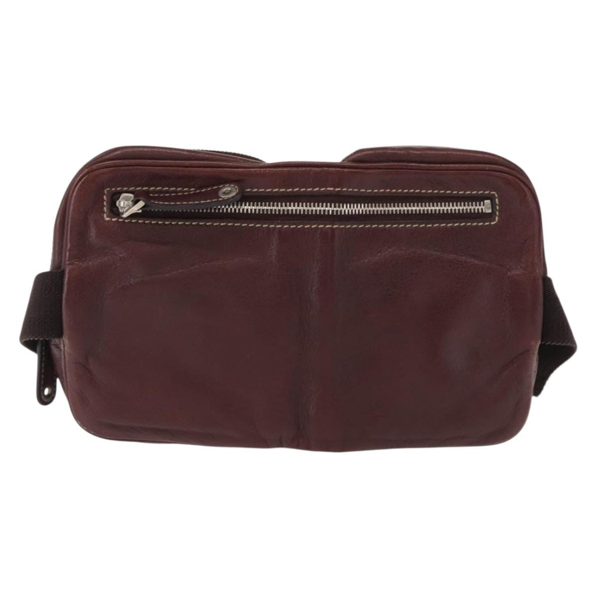 Gucci Belt Bag Leather Burgundy Leather Shoulder Bag Bag (Pre-Loved)