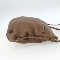 Gucci Braided Strap Zip Messenger Leather Brown Leather Shoulder Bag Bag (Pre-Loved)