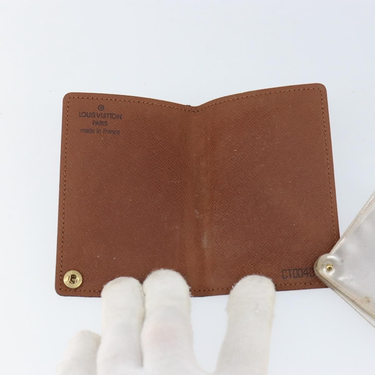 Louis Vuitton Porte Cartes Pression Card Case Monogram Canvas Brown Canvas Card Holders Accessory (Pre-Loved)